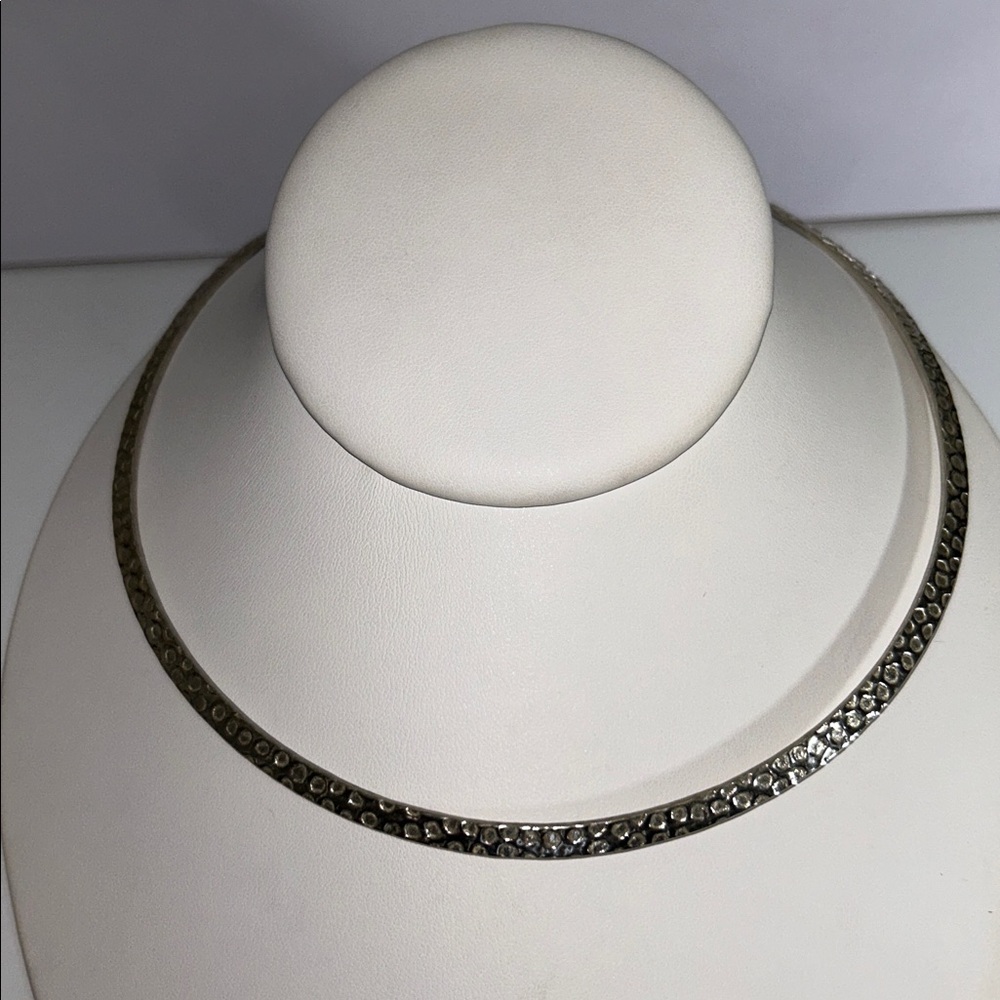Artisan Made Vintage Sterling Silver Modern Design Collar Necklace